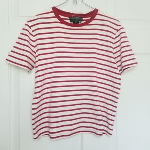 LAUREN Ralph Lauren Striped Red Semi Crop Tee